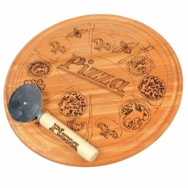 Set platou si cutit pentru servire pizza - Delumani - Magazin Online Romanesc 